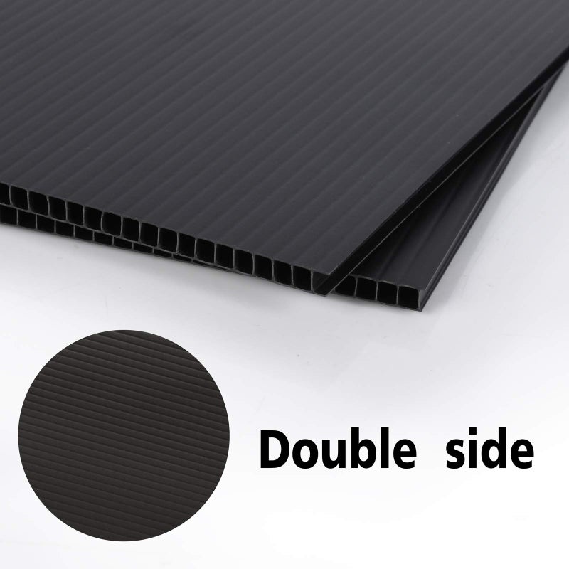 T-Sign Corrugated Plastic Sheet for Indoor and Outdoor Use - 3/16 Inch Thick Poster Board, 24x36 Inches Pack of 2 Black Board Sheets Waterproof Coroplast Lightweight Blank Yard Signs - Image 5